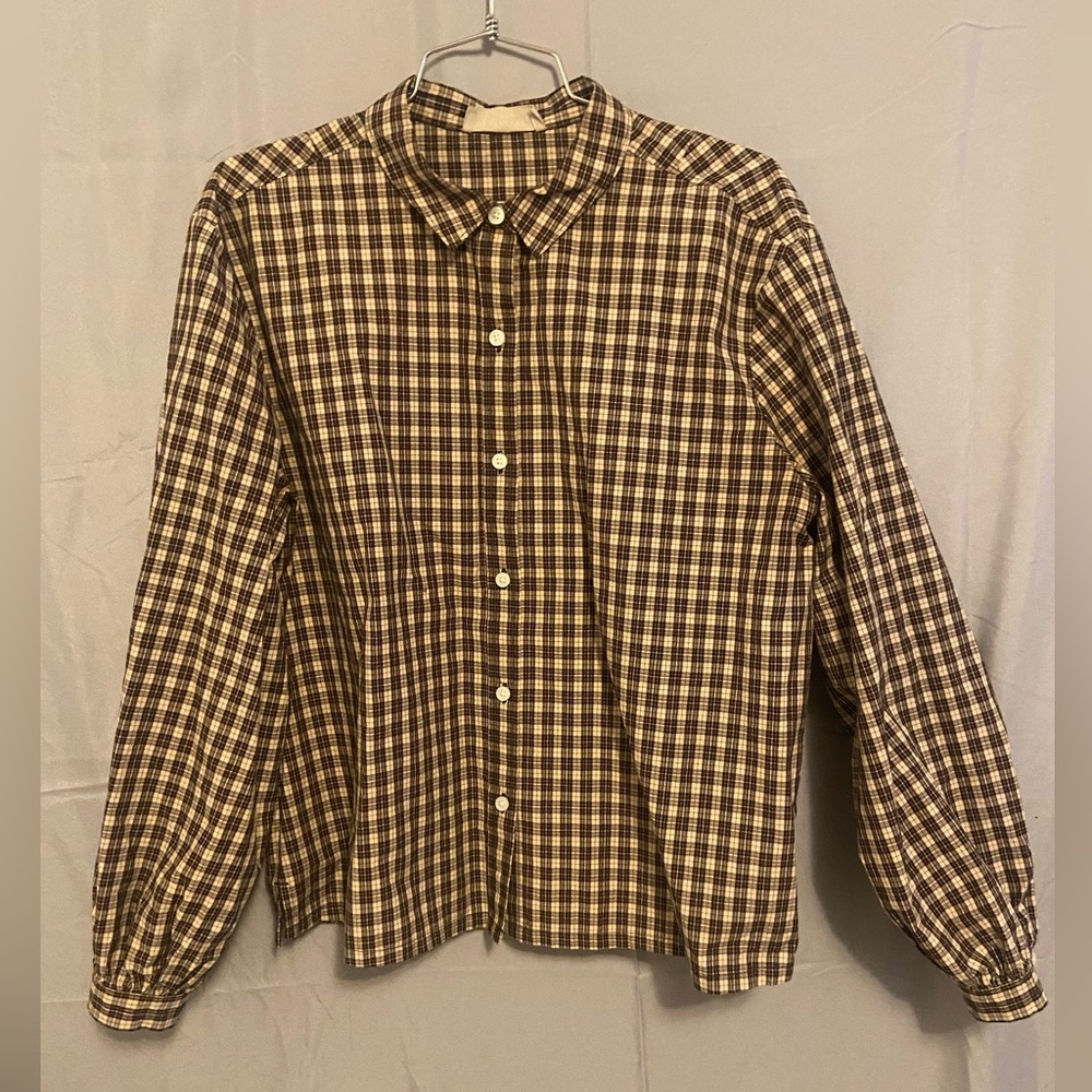 Everlane plaid blouse